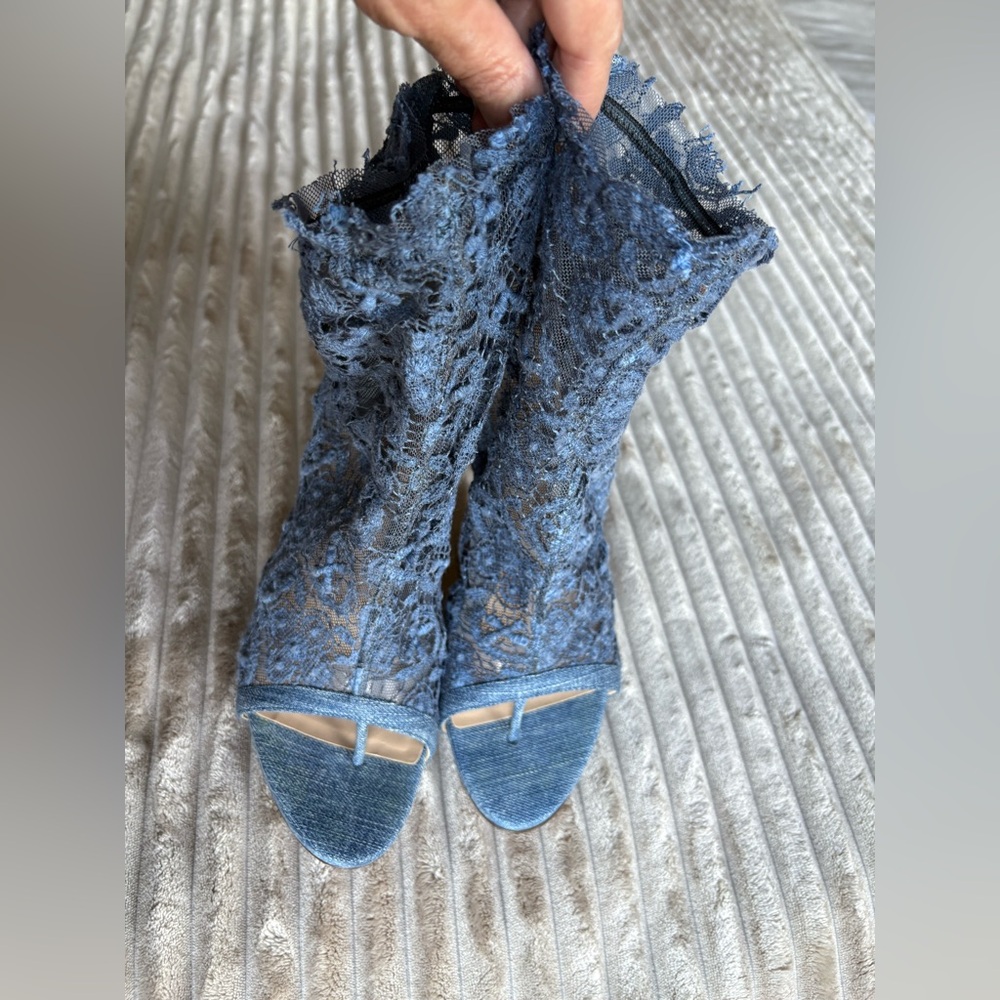 Ermanno Scervino Denim Lace Booties size 6